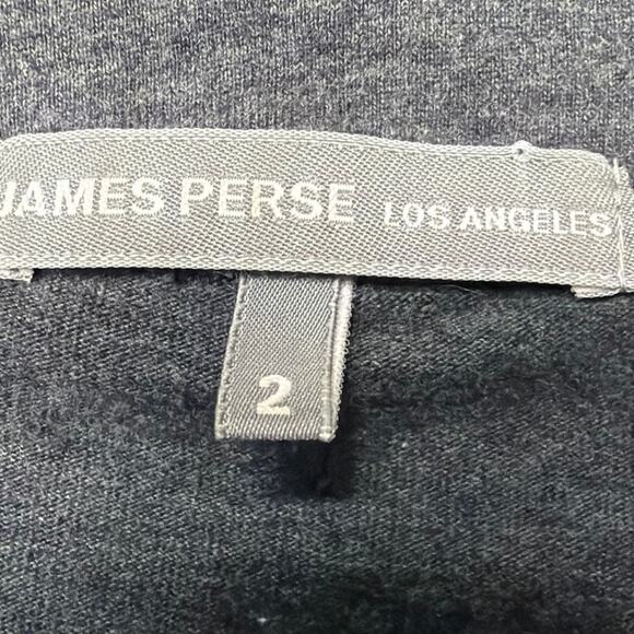 James Perse Long Length Tunic Sweatshirt Pima Cotton Gray SZ 2  Elevated Basic - Picture 7 of 9